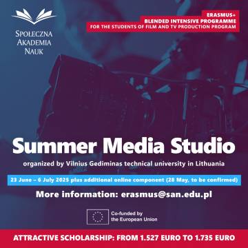 Recruitment for Summer MEDIA Studio in Lithuania - Erasmus+ film workshop (BIP)