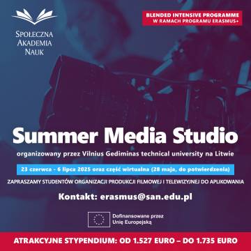 Rekrutacja do Summer MEDIA Studio na Litwie – warsztaty filmowe w ramach programu Erasmus+ (BIP)