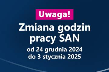 Informacja o zmianach godzin pracy w Społecznej Akademii Nauk