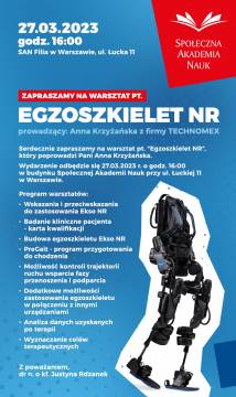 Zapraszamy na warsztat EGZOSZKIELET NR