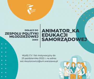 Nabór animatorów i animatorek do projektu miejskiego 
