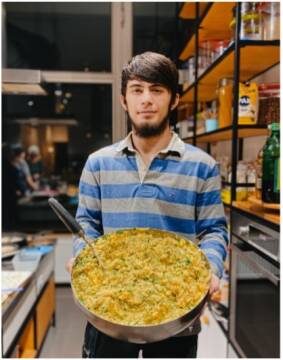 Meeting at the Little Chef cooking school