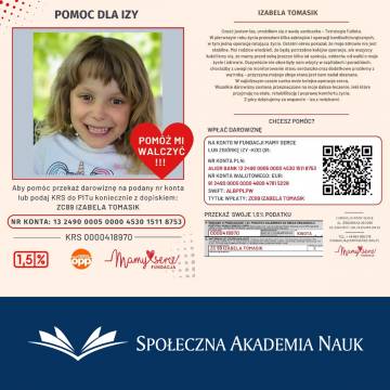 Pomoc dla Izy! Przekaż 1,5% podatku.