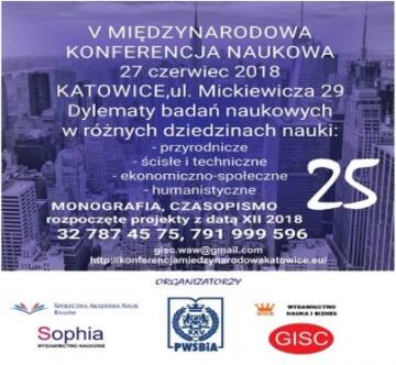 V INTERDYSCYPLINARNA MIĘDZYNARODOWA KONFERENCJA NAUKOWA DYLEMATÓW BADAWCZYCH